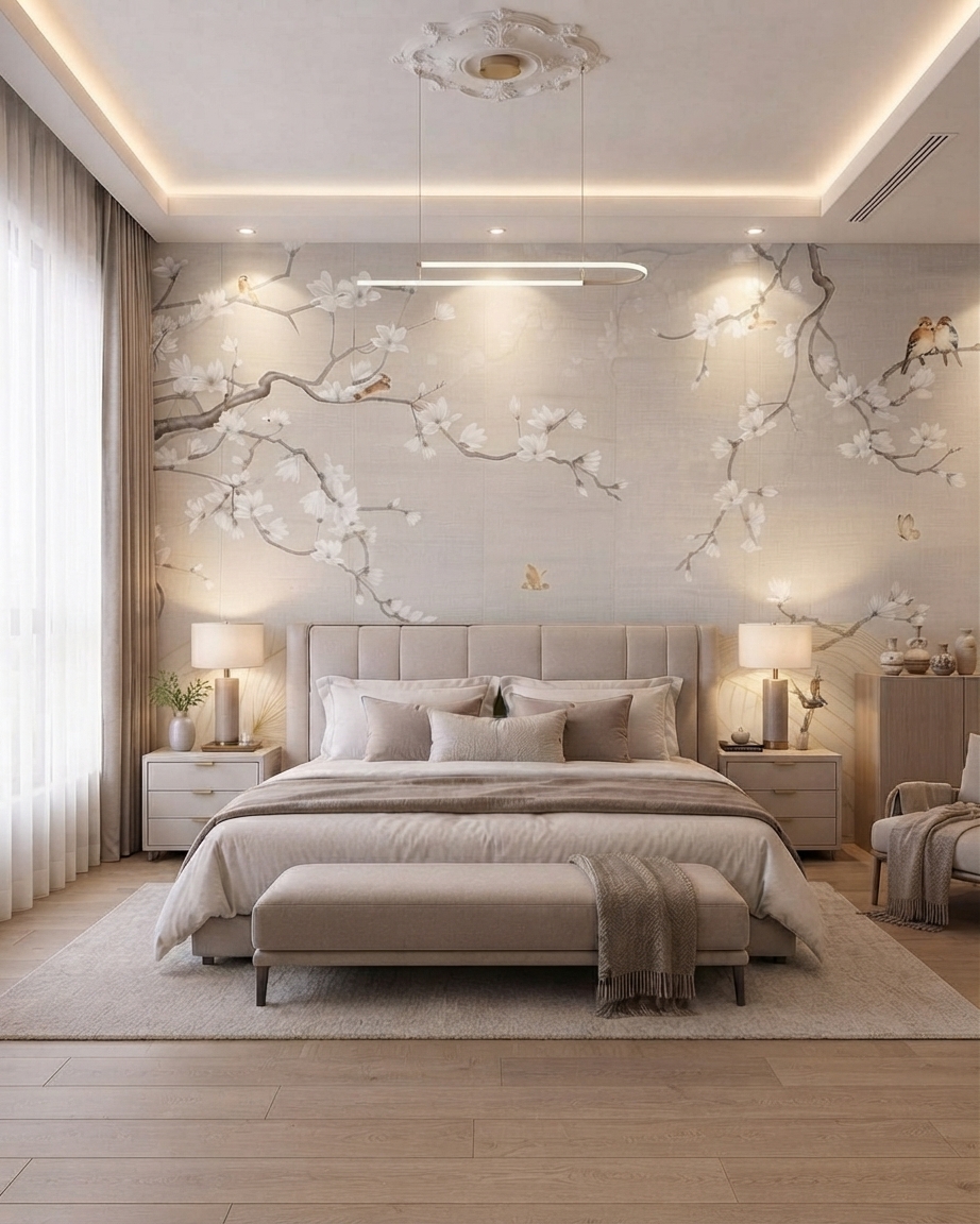Wallpaper that sets the tone of the whole room by Ark Curtains & Decor in Dubai and the UAE